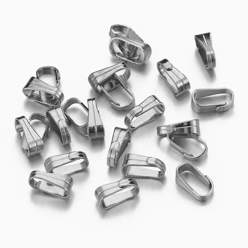 50 PCS/Package 7*2.4mm 304 Stainless Steel Geometric Melon Seed Buckle Jewelry Accessories