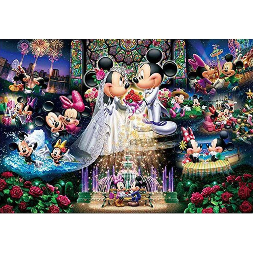Full Round Diamond Painting Mickey and Minnie's Wedding  (50x40cm)