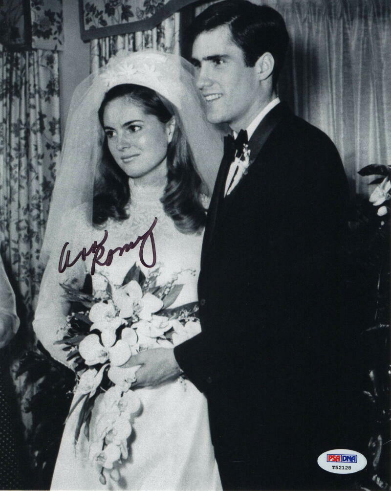 FIRST LADY ANN ROMNEY SIGNED AUTOGRAPH 8X10 Photo Poster painting - WEDDING DAY TO MITT PSA