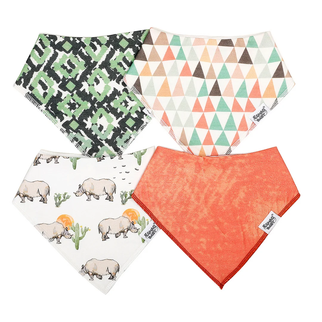 Egmao Baby Organic Cotton Baby Bibs 4-Pack