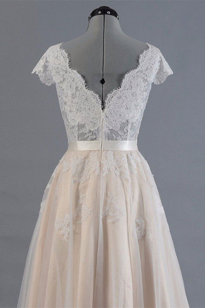 Miabel Lace Long Short Sleeves Wedding Dress