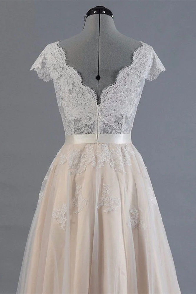 Miabel Lace Long Short Sleeves Wedding Dress