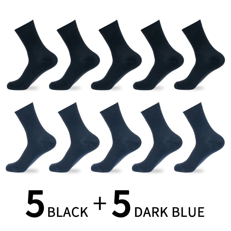 10 Pairs/Lot Men Bamboo Fiber Socks High Quality Solid Black Long Short Sock Business Casual Sports Breathable Four Seasons