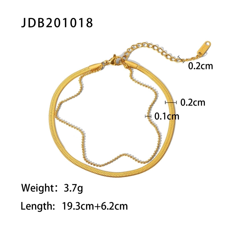 Retro Style 18k Gold Plated Cross Stainless Steel Bracelet