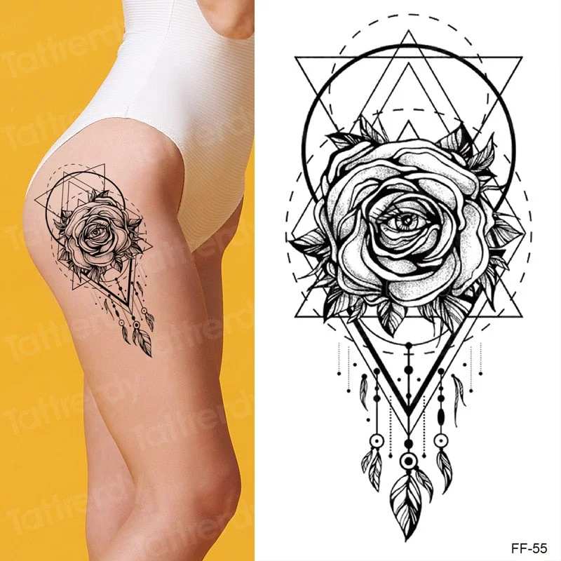 Arabic script Temporary tattoo sticker waterproof arm body leg shoulder neck sexy tatoo Letter Heartbeat Heart Love tattoo womem