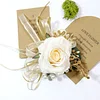 10PCS Wedding Catering Bridal Groom Guests Champagne Red Corsage Wrist Artificial Flower Bouquets