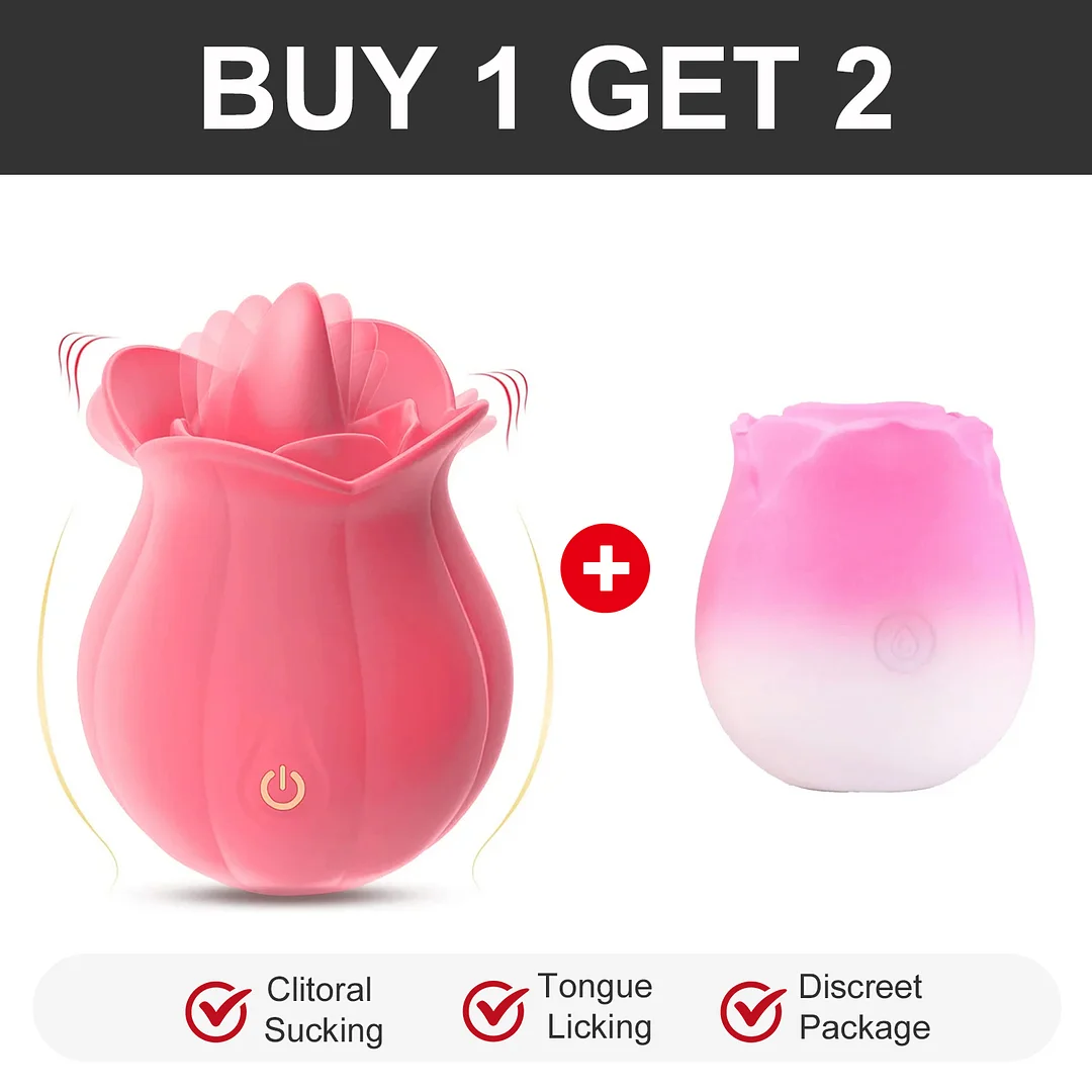 10 Speeds Rose Vibrator With Tongue