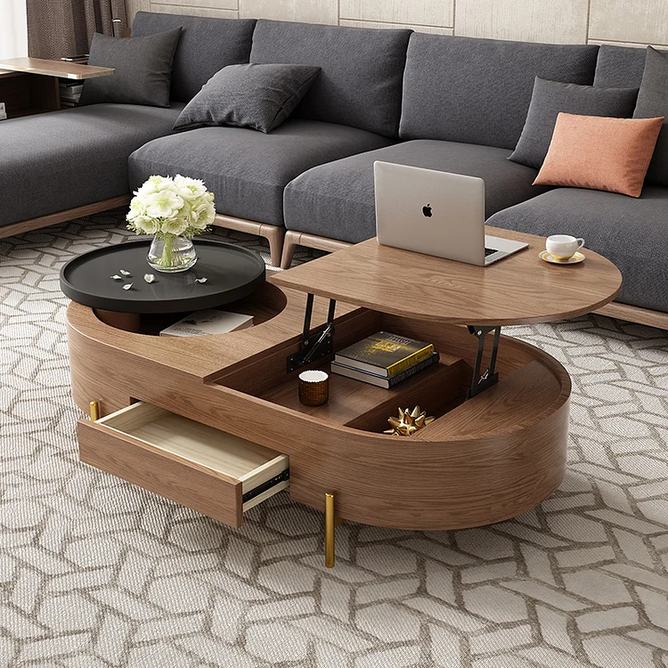 Homemys Multifunction Coffee Table with Drawer Folding Lift-top