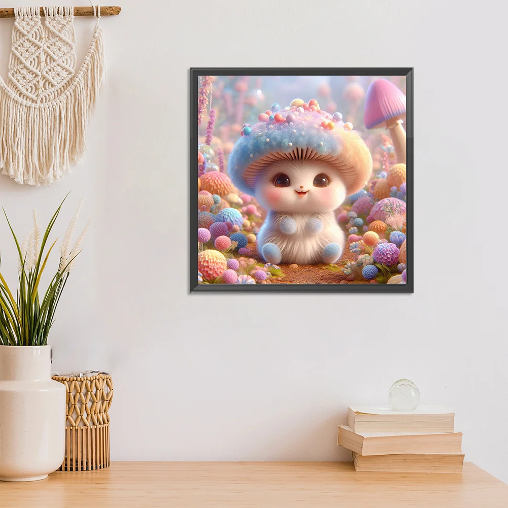 Diamond Painting - Full Round Drill - Cute Mushroom(Canvas|30*30cm)