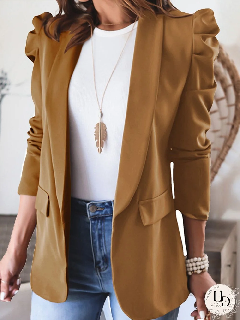 Women Casual Plain Autumn Standard Long sleeve Regular H-Line Regular Regular Size Blazer