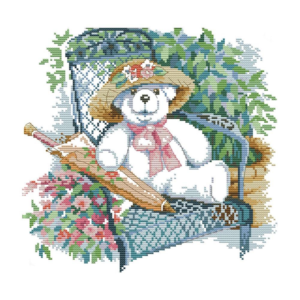 

Elegant Little White Bear - 14CT Stamped Cross Stitch - 32*31cm, 501 Original