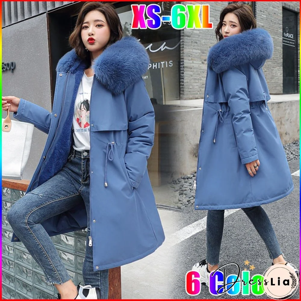 New Winter Jacket Parkas -30 Degree Women's Winter Long Coats Hooded Fur Collar Thick Warm Winter Jackets Women Plus Size 6XL