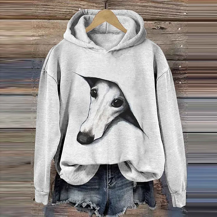 Simpfit Windhund niedlicher Hundeliebhaber Kunstdruck lässiges Sweatshirt
