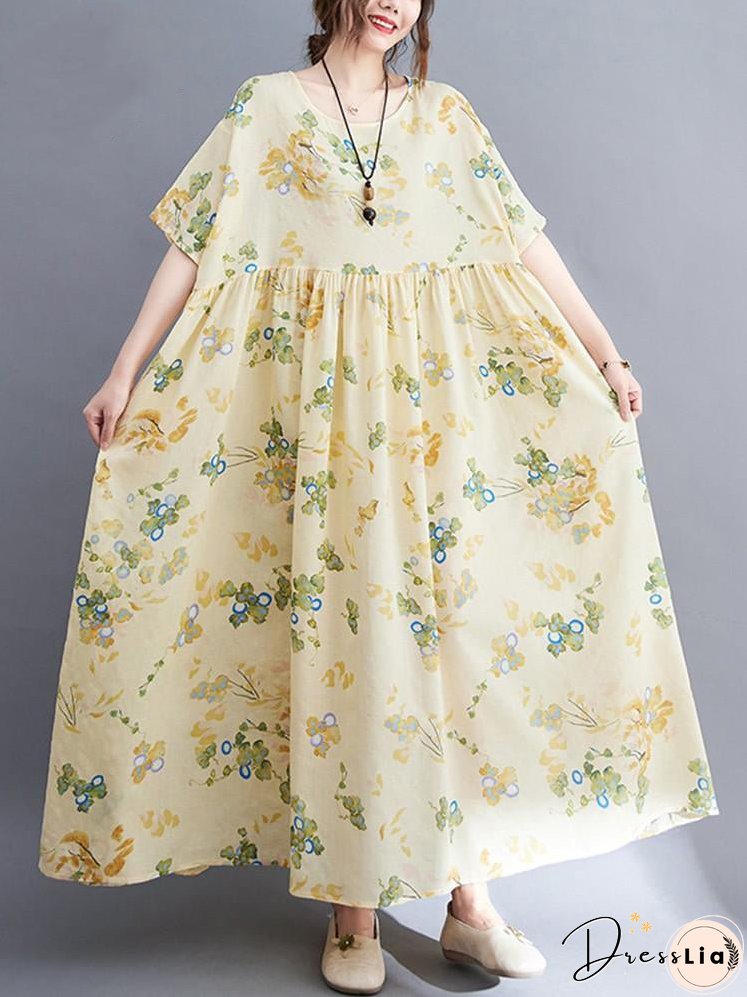 Women Plus Size Bohemian Loose Dress