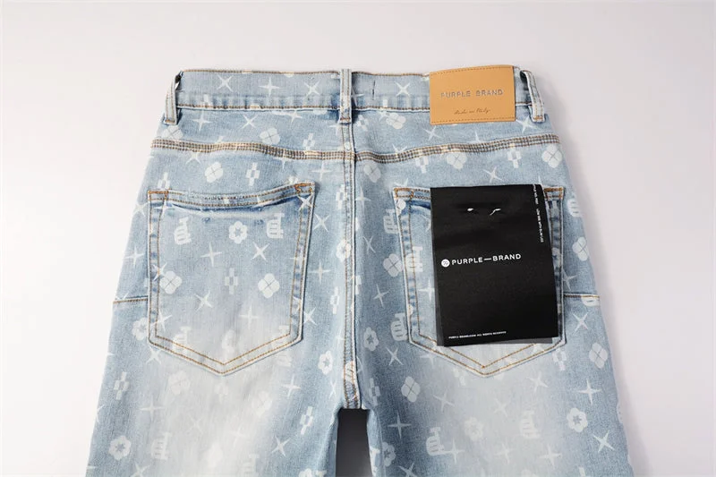 Purple Fashion Jeans 9089