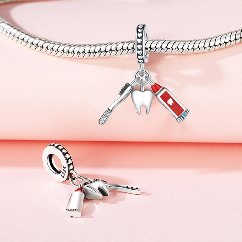 1 Piece 10*19mm 925 Sterling Silver Zircon Heart Shape Pendant Beads Jewelry Accessories