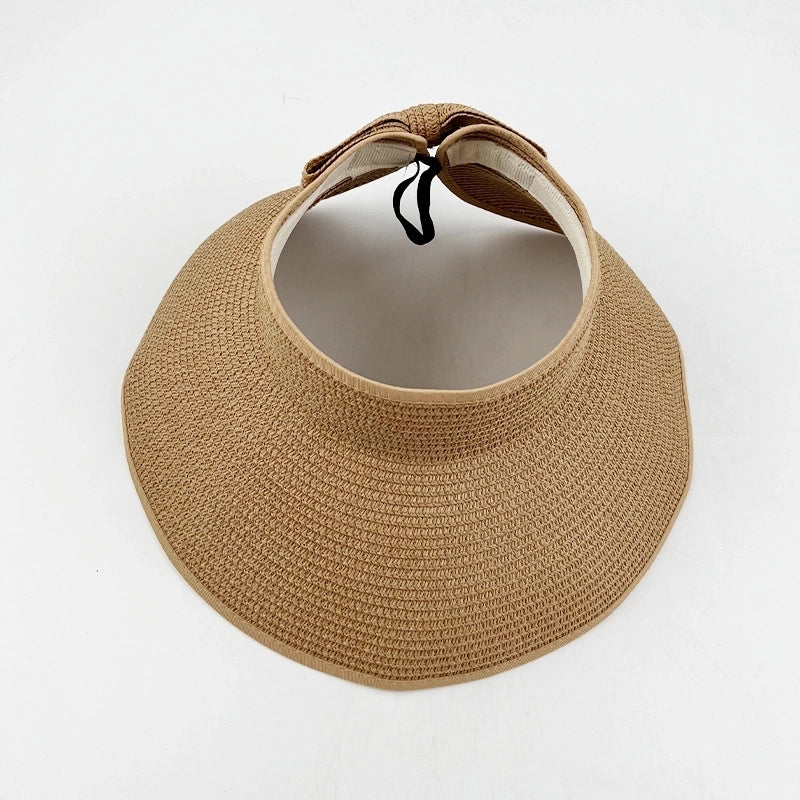 Women’s Vacation Solid Color Big Eaves Straw Hat