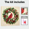 Christmas DIY Special Shape Diamond Painting Pearl Art With Inner Frame Kit 25x25cm(Wreath-wearing Cardinal)