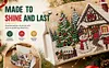 Forest Hut DIY Pearl Diamond Painting PU Cover Tissue Holder Kit Pearl Art Painting Decoration for Home & Gifts