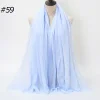 Pleated Linen Cotton Scarf Woolen Edge Women Hijab Shawl