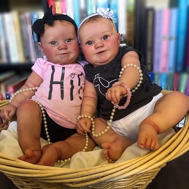  [New!]20"  Lifelike Silicone Reborn Twin Baby Sisters Bailey and Audrey,Are Plump and Very Cute - Reborndollsshop®-Reborndollsshop®