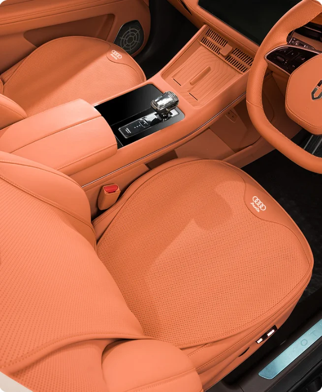 Perforated Nappa Leather Car Seat Cushion Four Seasons Seat Cushion Cover Breathable Seat Cover(Customized car models)