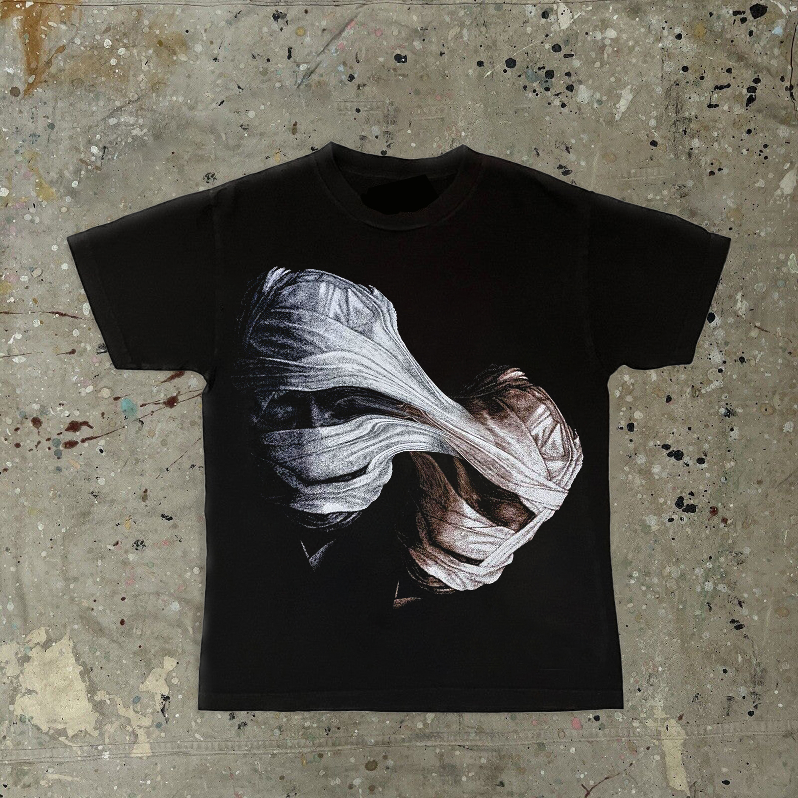 Unisex Abstract Human Emo Face Graphic Cotton T-Shirt - Sopula｜Premium Graphic Tees & Graphic Clothing