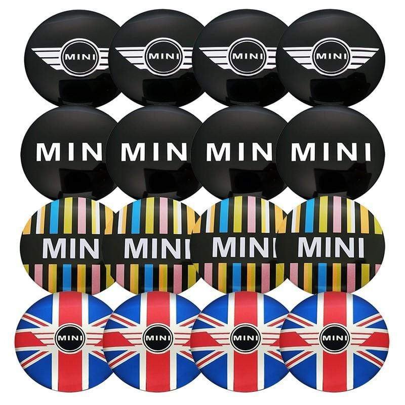 4PCS 56mm MINI Cooper British Flag John Cooper Works Car Wheel Center Hub Cap Sticker Auto Tire Emblem Badge Decal  dxncar