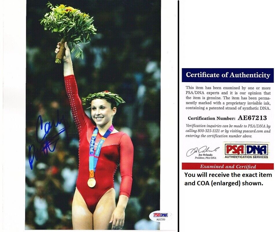 Carly Patterson Signed Olympic Gold Medal Gymnast 8x10 inch Photo Poster painting - PSA/DNA COA