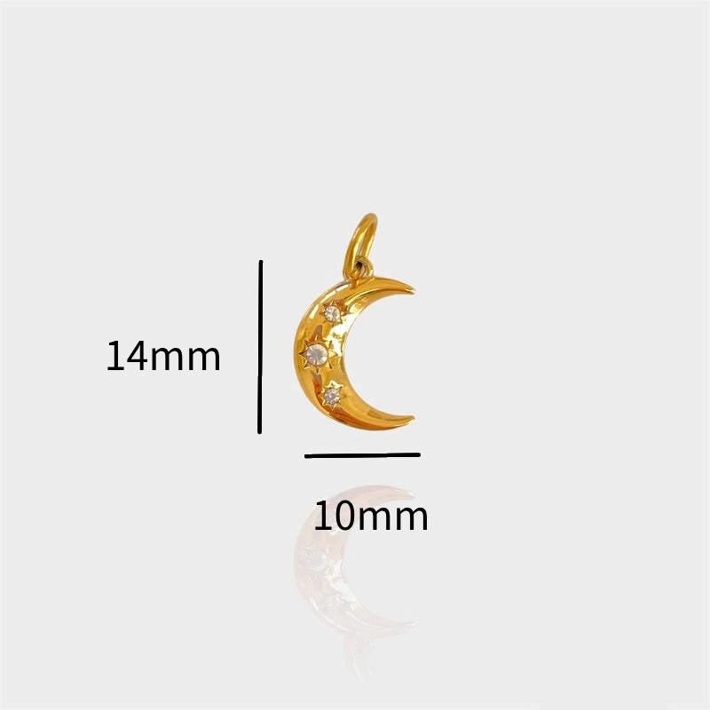 1 Piece 14*18MM 304 Stainless Steel Zircon Geometric Polished Pendant Jewelry Accessories