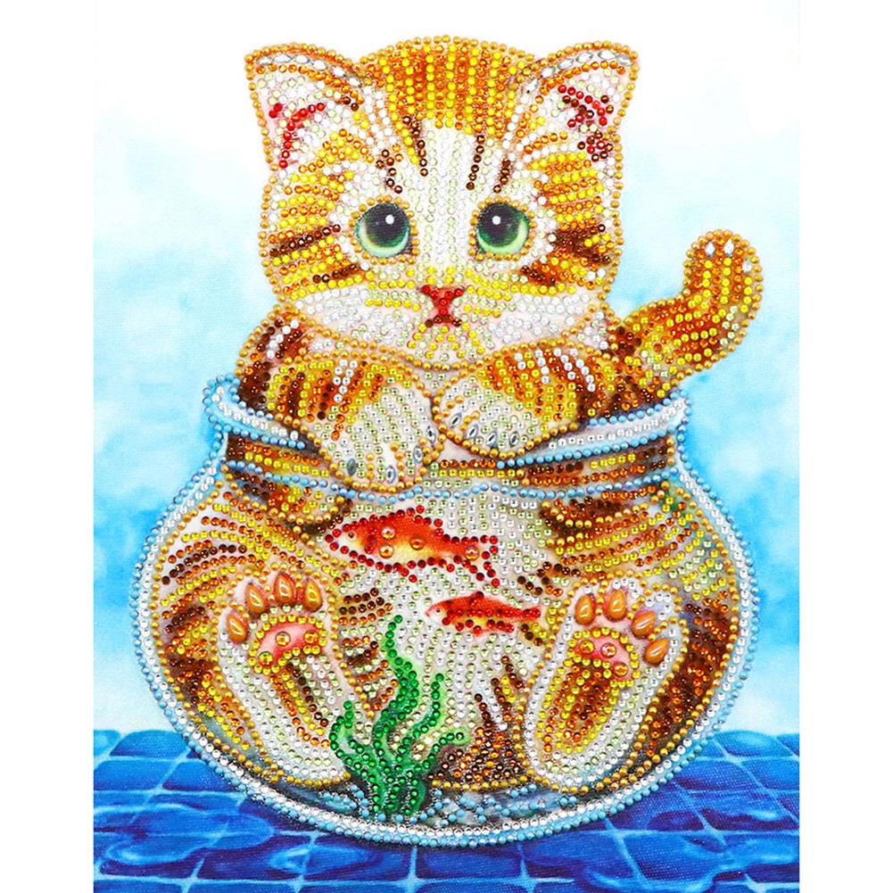 

Cat in Fish Tank - Special Shaped Diamond Painting - 30*40CM, 501 Original