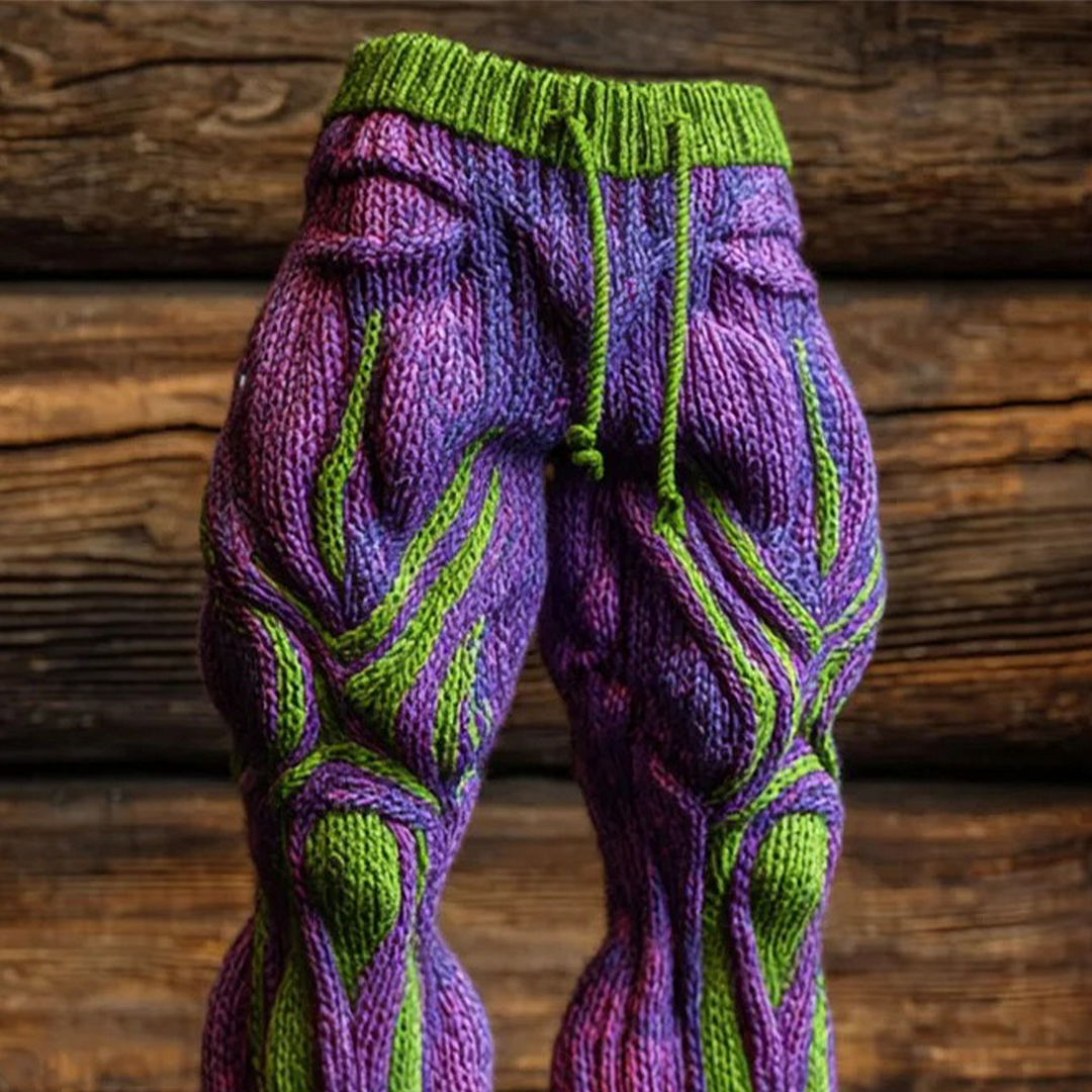 3D Print Christmas Ugly Sweater Men's Muscle-shaped & Vein-patterned Art Pants-inspireuse