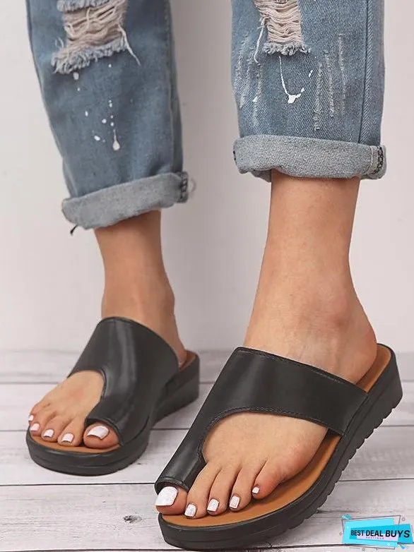 Women Leather Shoes Comfy Platform Flat Ladies