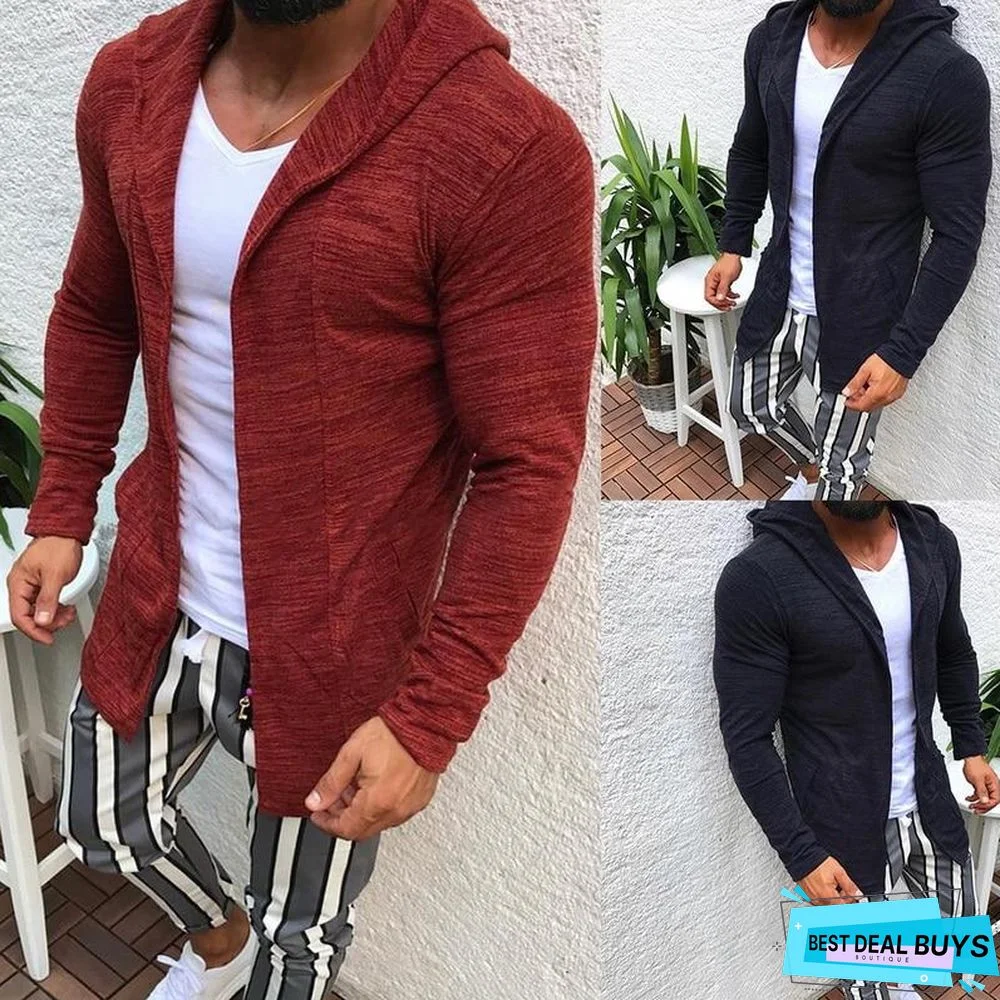 Men Clothes Open Stitch Casual Sweater coat Tricot Cardigan Male Autumn Hoodies Knitted Overwear Hombre