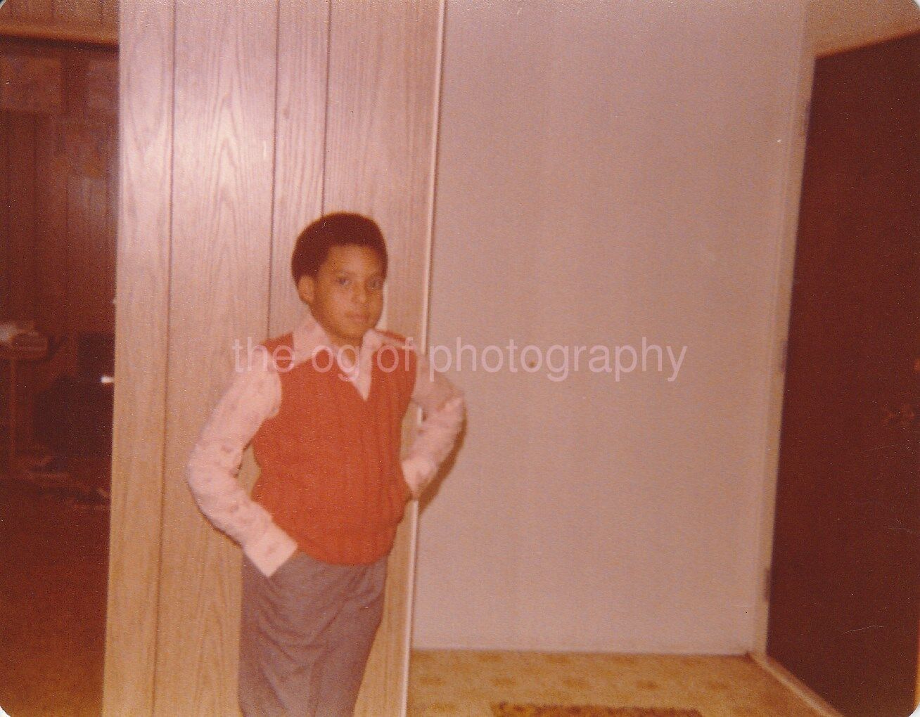 Young Boy FOUND Photo Poster paintingGRAPH ColorOriginal Snapshot VINTAGE 86 3 F