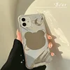 Touch-up Floral Mirror Phone Cases Silicone for iPhone 7-14 