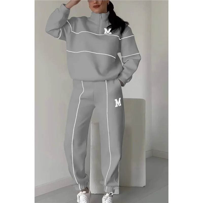 Athvotar Athvotar 2025 New Trousers Letter Long-Sleeved Casual Sports Set Two Sets