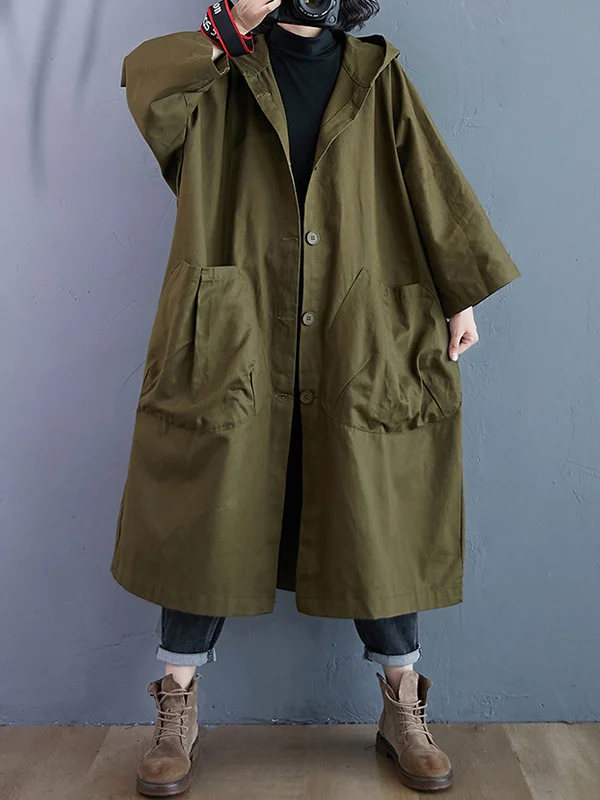 Women Casual Loose Hooded Coat - yankia