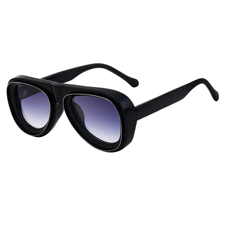 Vintage Pilot Sunglasses Women For Men Male 2024 Concave Frame Sun Glasses Punk Luxury Brand Designer Popular Big Frame Shades
