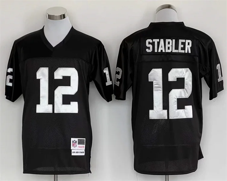 Men's Oakland Raiders Ken Stabler Mitchell & Ness Black Legacy Replica Jersey