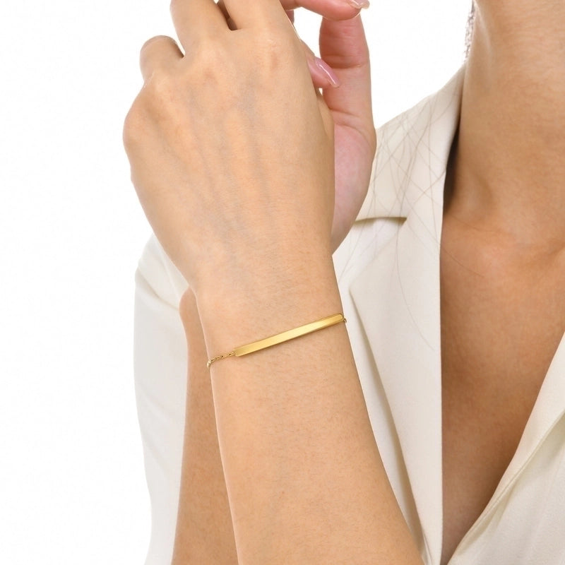 Casual Minimalist Classic Style Solid Color 304 Stainless Steel 18K Gold Plated Bracelets In Bulk