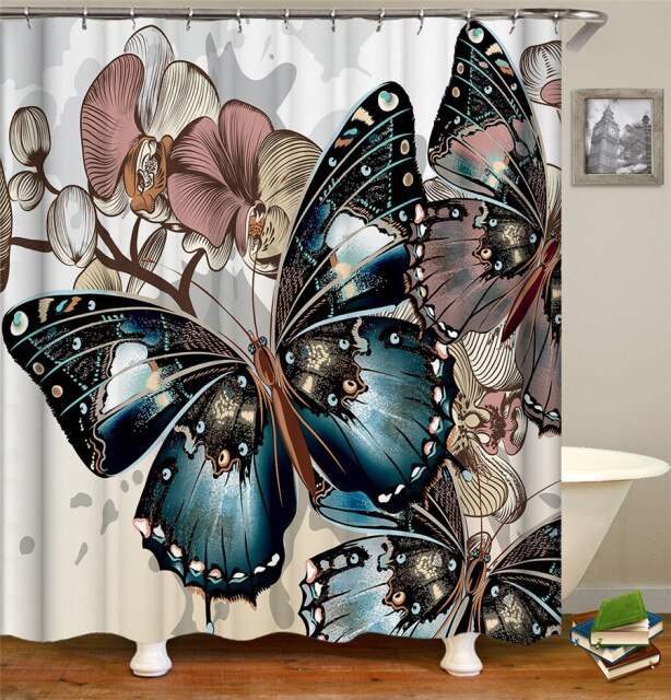 

Shower Curtain – Flower Butterfly-180*180cm, 501 Original