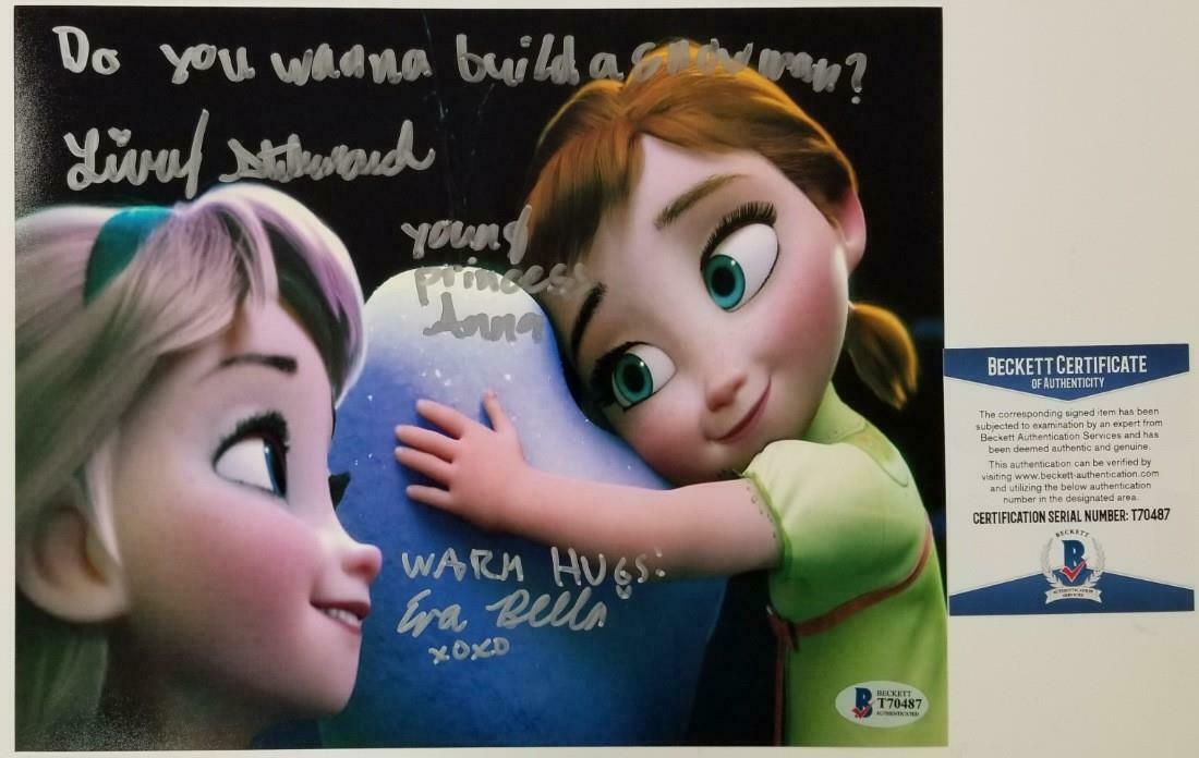 Disney Frozen Livvy Stubenrauch Eva Bella signed 8x10 Photo Poster painting #3 Elsa Anna ~ BAS