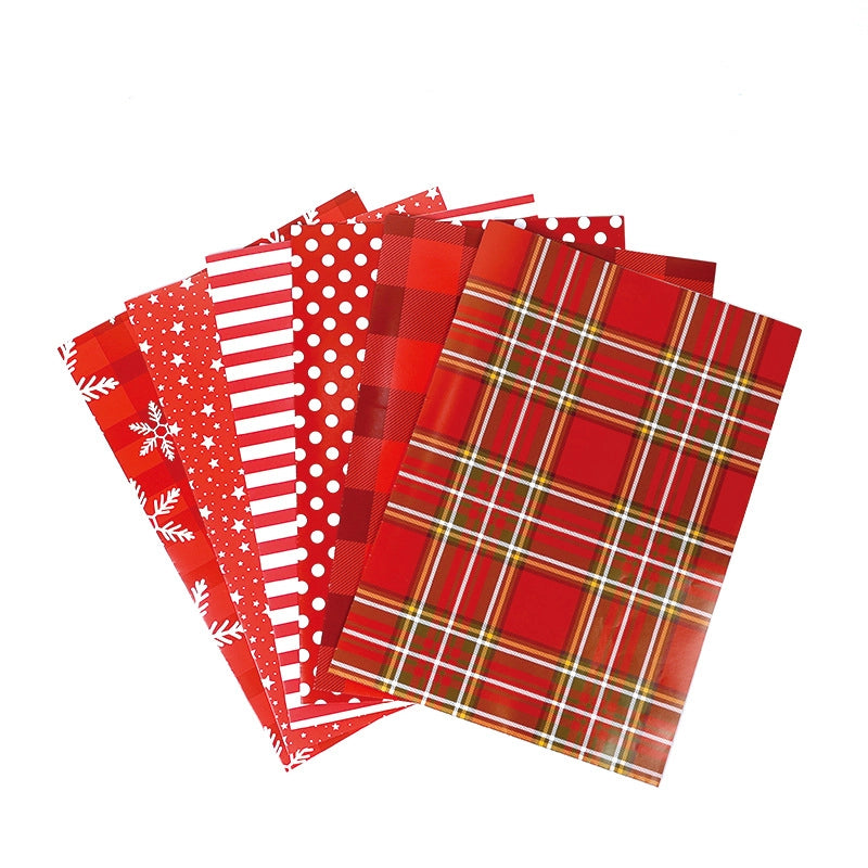 Christmas Fashion Plaid Snowflake Coated Paper Party Gift Wrapping Supplies