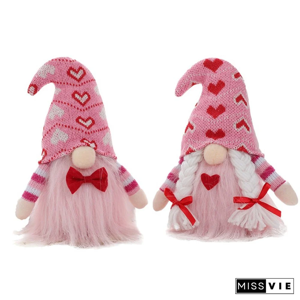2 Pcs Valentine Gnomes Plush Decorations Valentines Day Decoration Valentines Home Table Elf Gnomes Decor