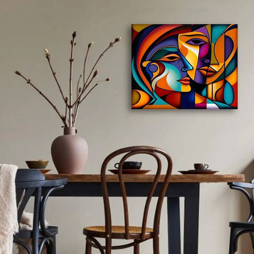 Abstract Figures DIY Paint By Numbers Kit on Canvas 40x50cm Without Frame Paint by Numbers Kits Drawing Paintwork for Beginners Adults Gift Home Wall Decor