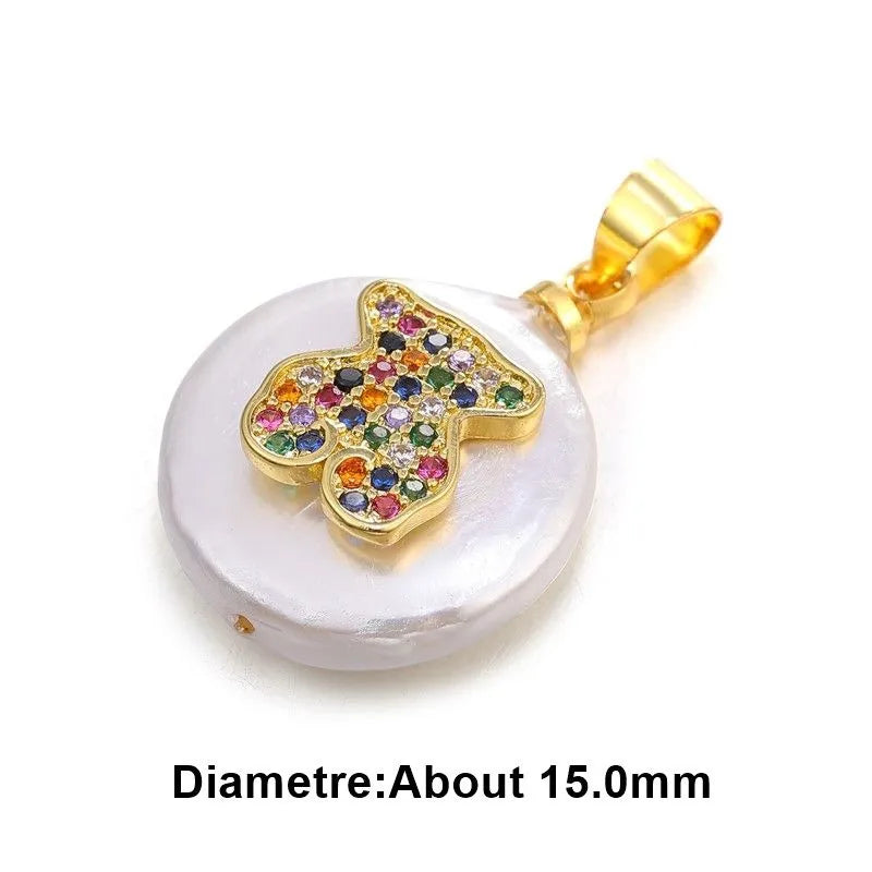 1 Piece 15.3*19.2mm Copper Zircon Heart Shape Eye Crab Pendant Jewelry Accessories