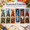Gnome Seasons-14CT Stamped Cross Stitch Bookmark Single-Sided 20x30cm