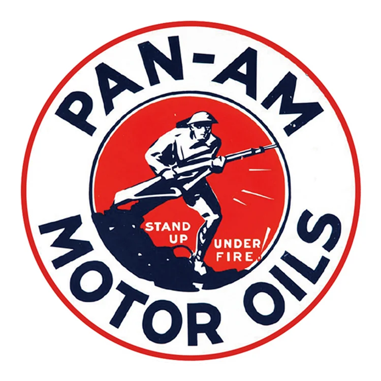 Pan-am Motor Oil - Round Vintage Tin Signs/Wooden Signs - 11.8x11.8in