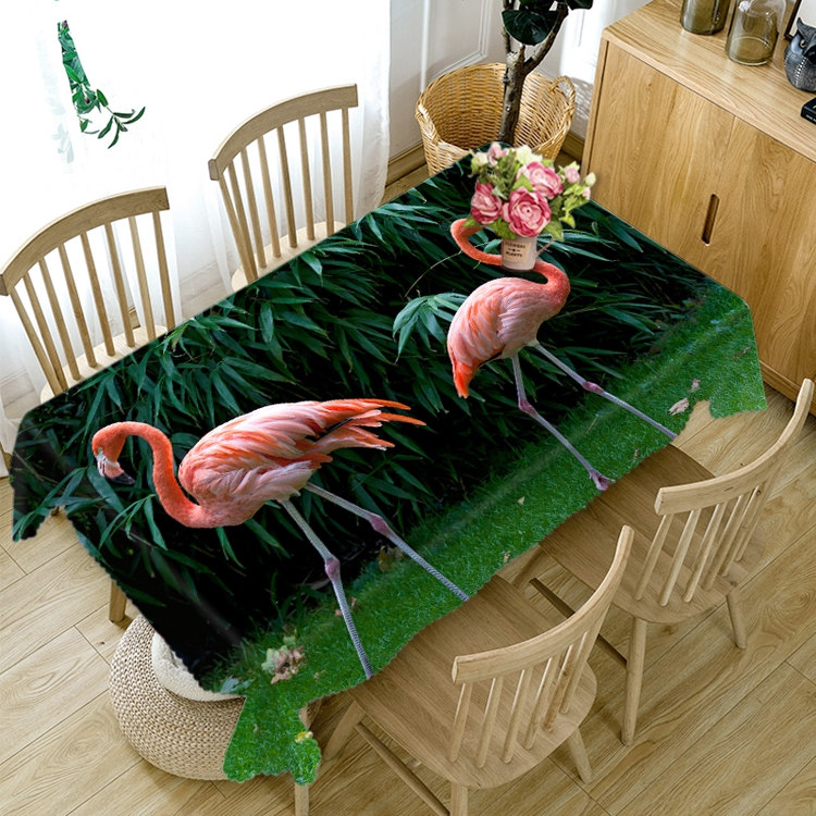 

Colorful Flower and Flamingo - 3D Tablecloth, 140*210cm, 501 Original